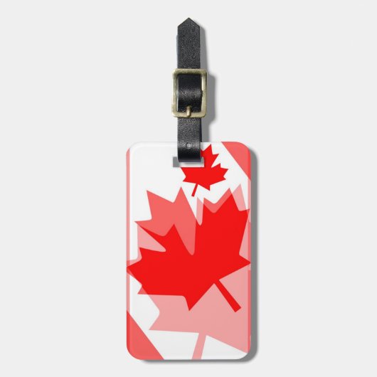 Canadese aple Leaf over Style CANADA Bagagelabel (Voorkant verticaal)