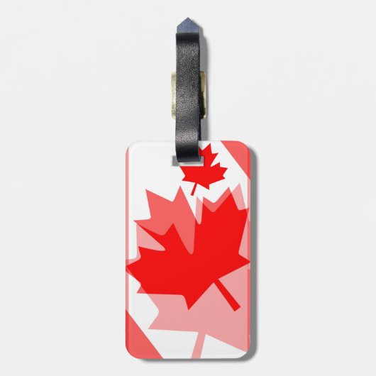 Canadese aple Leaf over Style CANADA Bagagelabel (Achterkant verticaal)