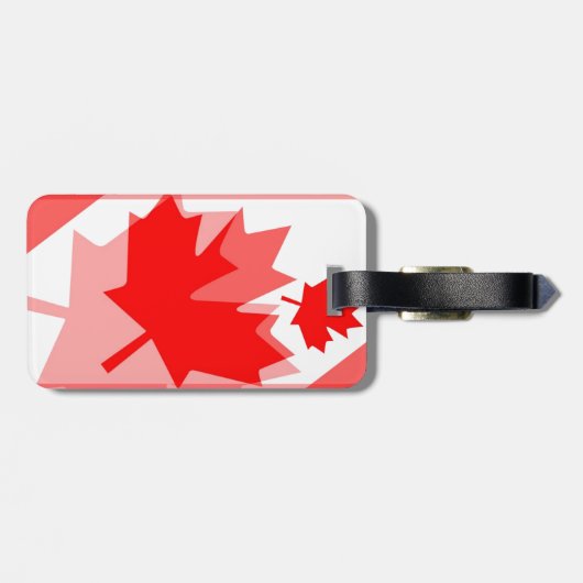 Canadese aple Leaf over Style CANADA Bagagelabel (Achterkant horizontaal)