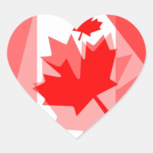 Canadese aple Leaf over Style CANADA Hart Sticker (Voorkant)