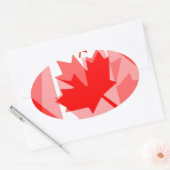 Canadese aple Leaf over Style CANADA Ovale Sticker (Envelop)