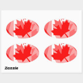 Canadese aple Leaf over Style CANADA Ovale Sticker (Vel)