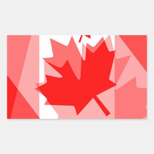 Canadese aple Leaf over Style CANADA Rechthoekige Sticker (Voorkant)