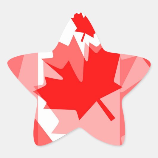 Canadese aple Leaf over Style CANADA Ster Sticker (Voorkant)
