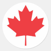 Canadese aple Leaf Ronde Sticker (Voorkant)