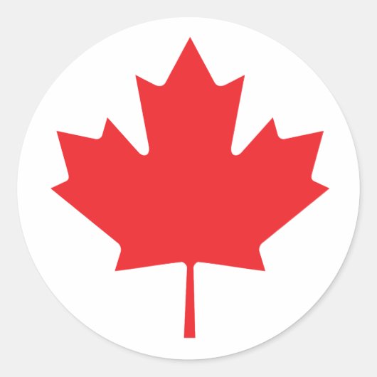 Canadese aple Leaf Ronde Sticker (Voorkant)