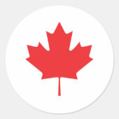 Canadese aple Leaf Ronde Sticker (Voorkant)