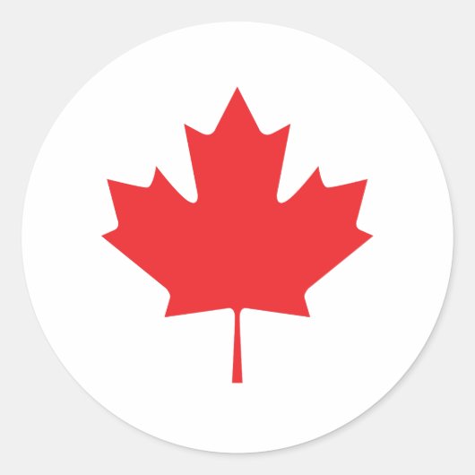 Canadese aple Leaf Ronde Sticker (Voorkant)