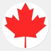 Canadese aple Leaf Ronde Sticker (Voorkant)