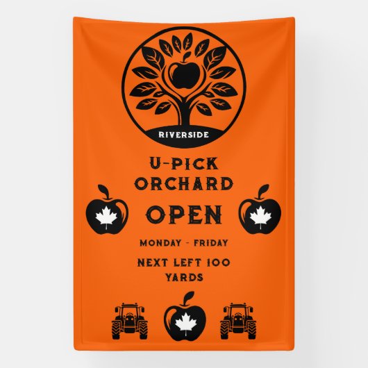 Canadese Appelboerderij U-Pick Promotie Spandoek (Verticaal)