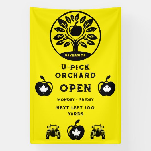 Canadese Appelboerderij U-Pick Promotie Spandoek (Verticaal)