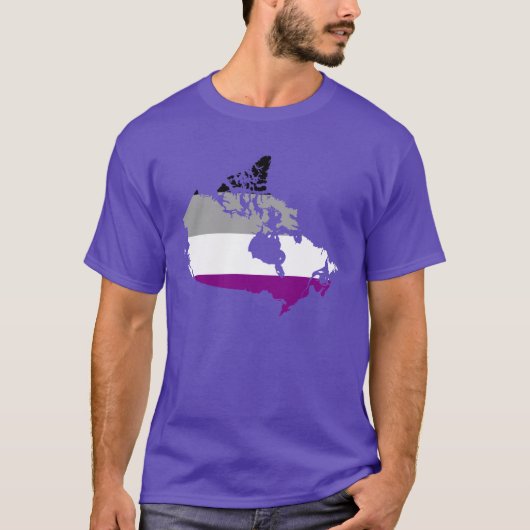 Canadese asexuality pride map T-Shirt (Voorkant)