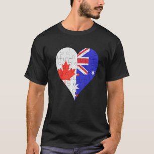 Canadese Australische Vlag Hart T-shirt