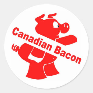 Canadese Bacon Ronde Sticker