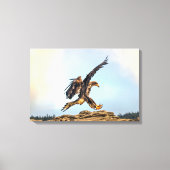 Canadese Bald Eagle Landing Canvas Afdruk (Voorkant)