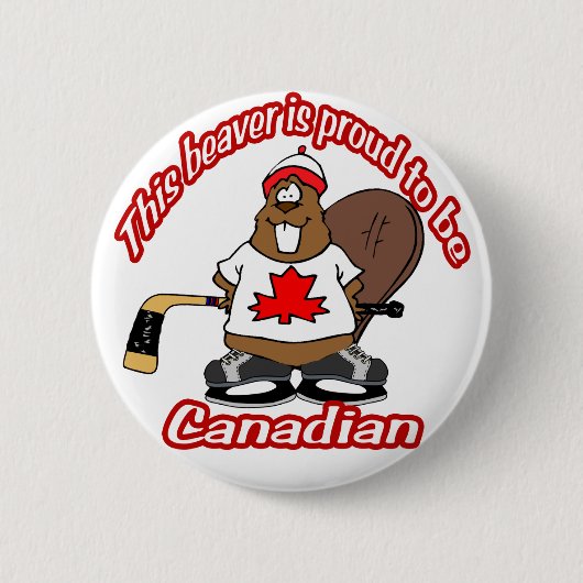 Canadese Beaver-Button Ronde Button 5,7 Cm (Voorkant)