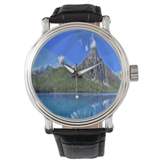 Canadese bergfoto horloge (Voorkant)