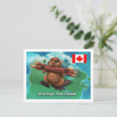 Canadese bever briefkaart (Staand voorkant)