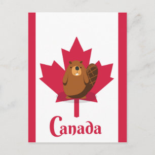 Canadese bever cartoon reisposter briefkaart