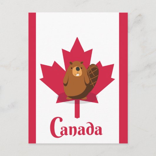 Canadese bever cartoon reisposter briefkaart (Voorkant)