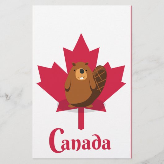 Canadese bever cartoon reisposter briefpapier (Voorkant)