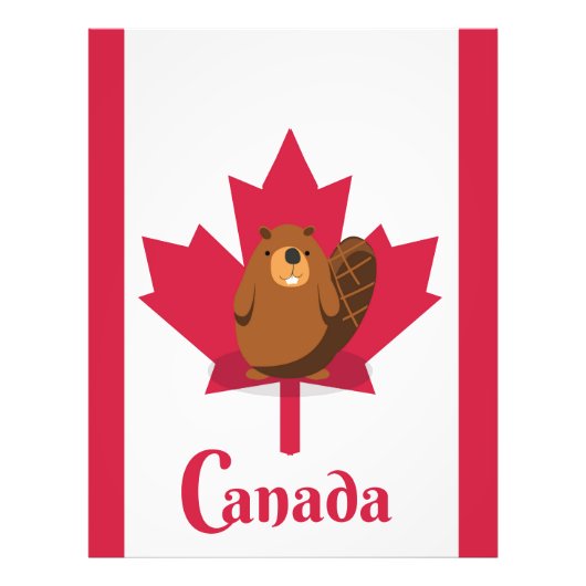 Canadese bever cartoon reisposter foto afdruk (Voorkant)