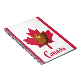Canadese bever cartoon reisposter notitieboek