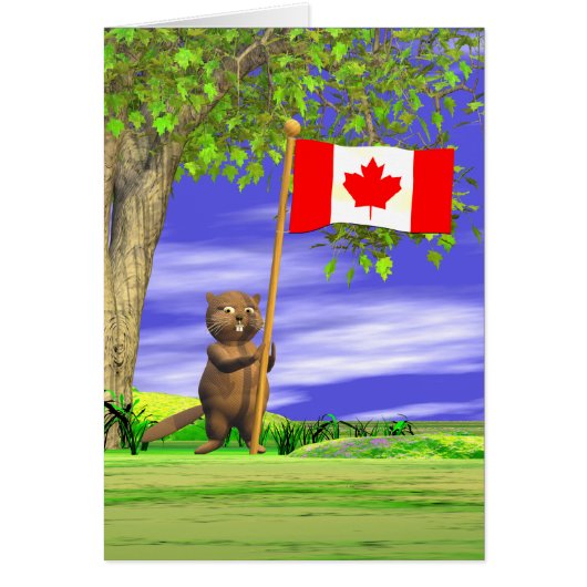 Canadese bever en vlag (Voorkant)