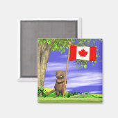 Canadese bever en vlag magneet (Voorkant / Achterkant)