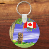 Canadese bever en vlag sleutelhanger (Voorkant)