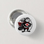 Canadese Bever Houthakker Buffalo Plaid Ronde Button 3,2 Cm (Voorkant /achterkant)