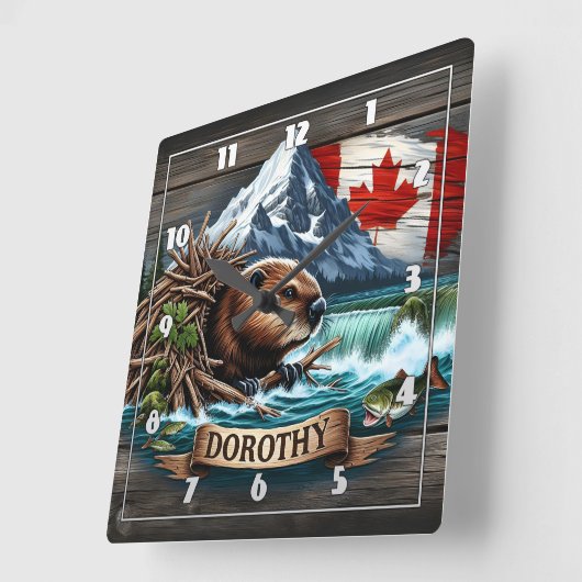 Canadese bever in de buurt van waterval in Kimberl Vierkante Klok (Hoek)