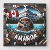 Canadese bever met nestmateriaal bij Lake Vierkante Klok (Voorkant)