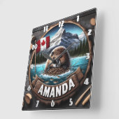 Canadese bever met nestmateriaal bij Lake Vierkante Klok (Hoek)