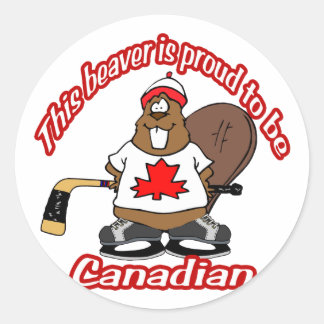 Canadese bever ronde sticker
