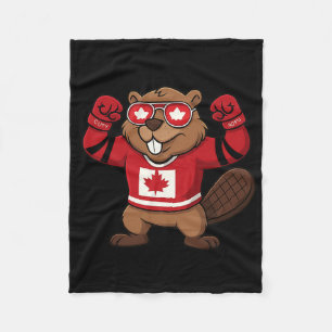 Canadese Bever Symbool Hockey Vlag Shirt 1 juli  Fleece Deken