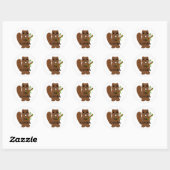 Canadese Bever Viert Canada Ronde Sticker (Vel)