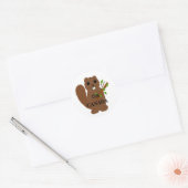 Canadese Bever Viert Canada Ronde Sticker (Envelop)