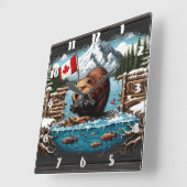 Canadese Bever, Vlag, Berg, Oceaan Vierkante Klok (Hoek)