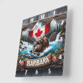 Canadese bever zwemmen in de buurt van Mountain St Vierkante Klok (Hoek)