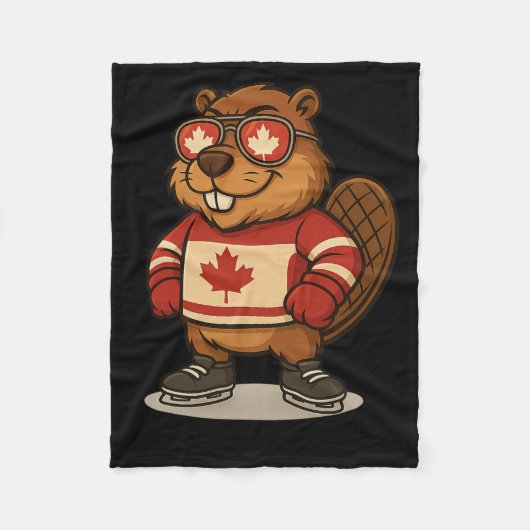 Canadese Beverensymbool Hockeyshirt 1 juli Canada Fleece Deken (Voorkant)