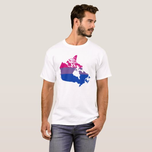 Canadese bisexuality pride map T-Shirt (Voorkant volledig)