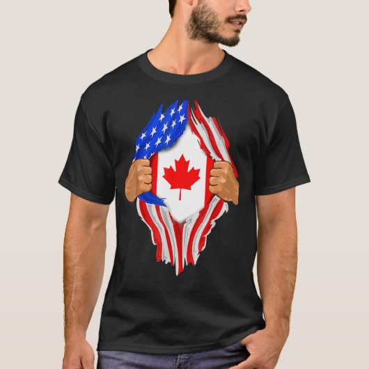 Canadese bloedinside Me Canada vlag T-shirt (Voorkant)