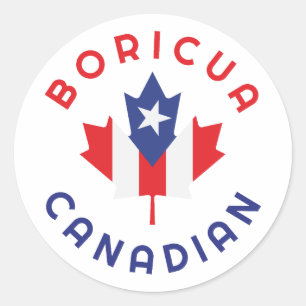 Canadese Boricua Roots Ronde Sticker