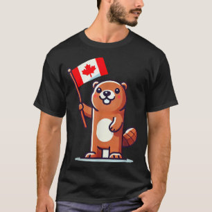 Canadese Bosmarmot Vlag Grappige Feestdag Zomer Ca T-shirt