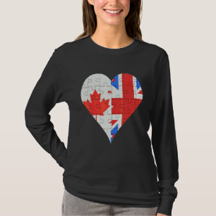 Canadese Britse vlag Heart T-shirt