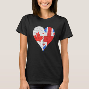 Canadese Britse vlag Heart T-shirt