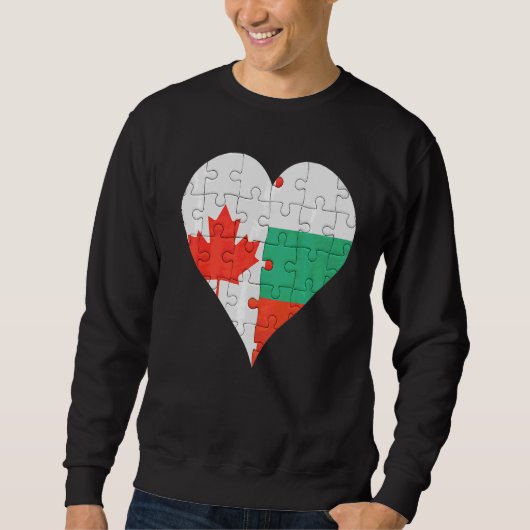 Canadese Bulgaarse vlag Heart Trui (Voorkant)