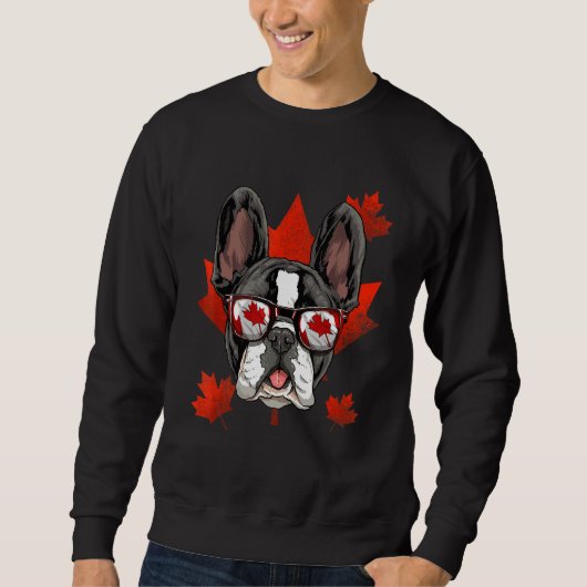 Canadese Bulldog Dog Maple Leaf Patriotic C Trui (Voorkant)