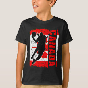 Canadese Bysketbyll Speler Canada Vlag Bysketbyll T-shirt